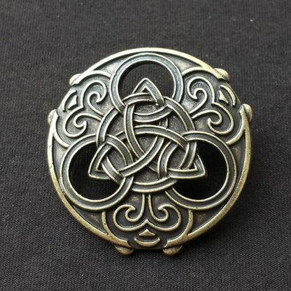 Round Celtic Knot Zinc Alloy Viking Brooch