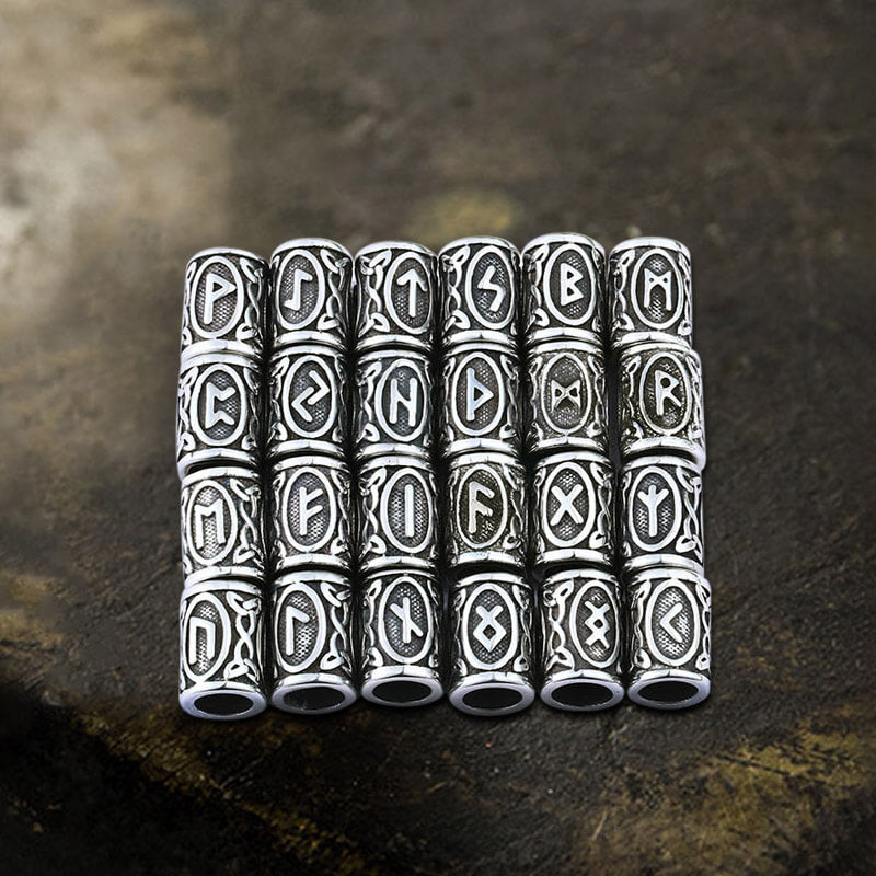 Runes Stainless Steel Viking Hair Bead