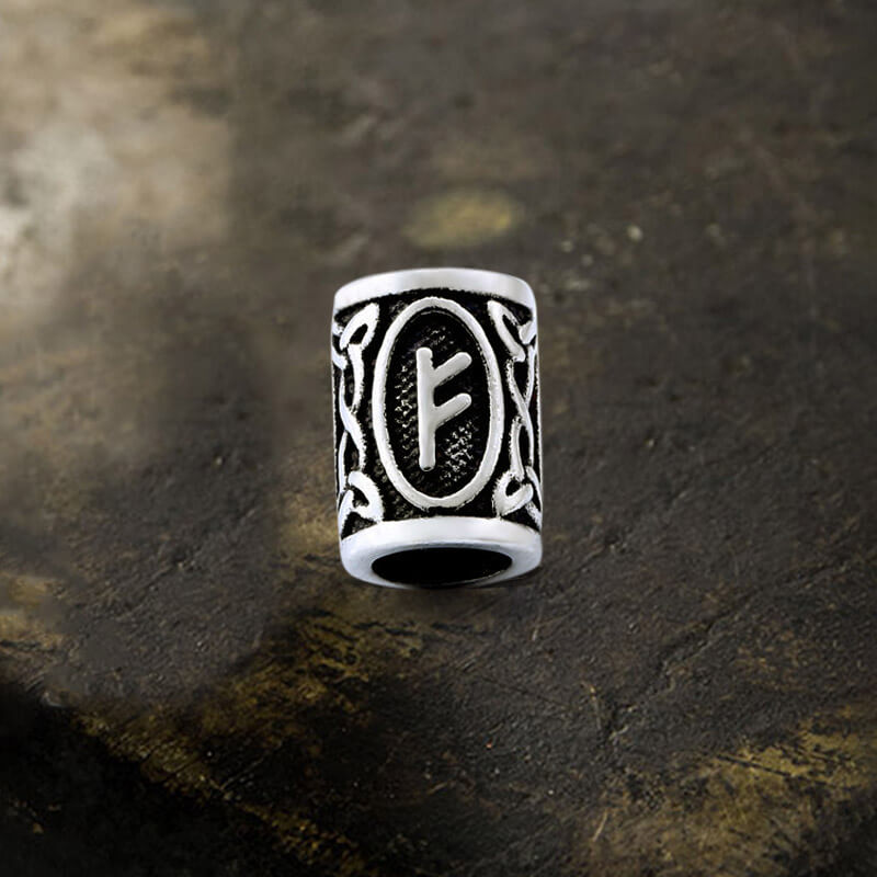 Runes Stainless Steel Viking Hair Bead