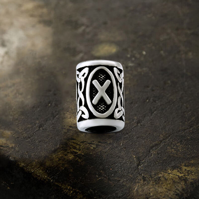 Runes Stainless Steel Viking Hair Bead