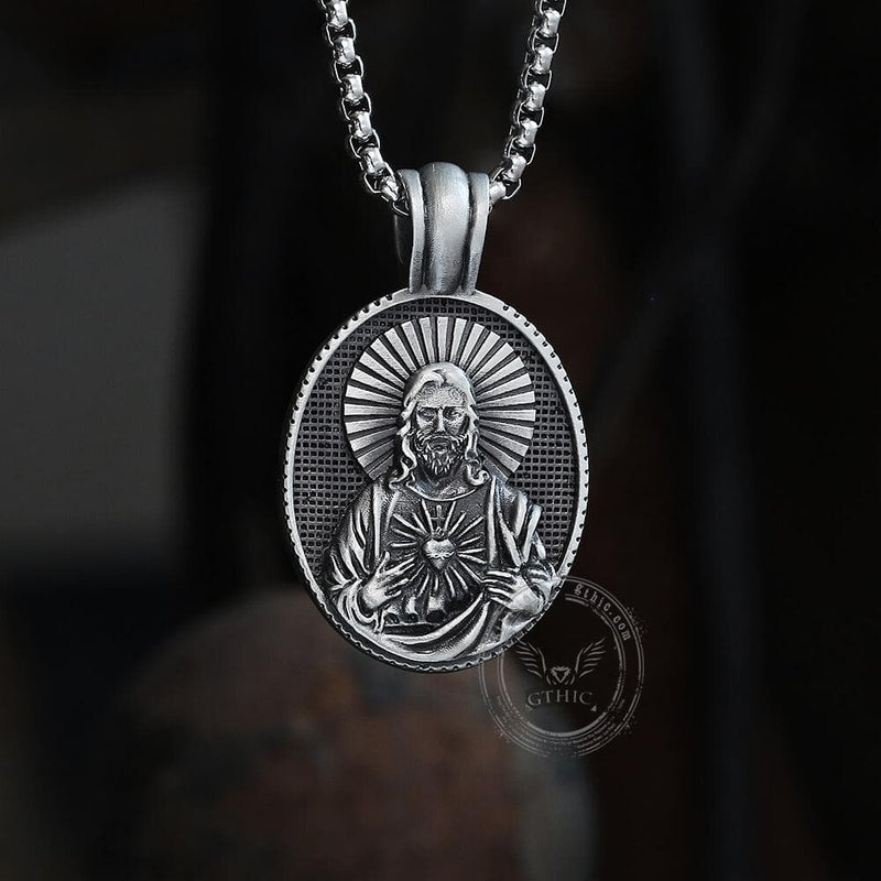 Sacred Heart of Jesus Pure Tin Necklace