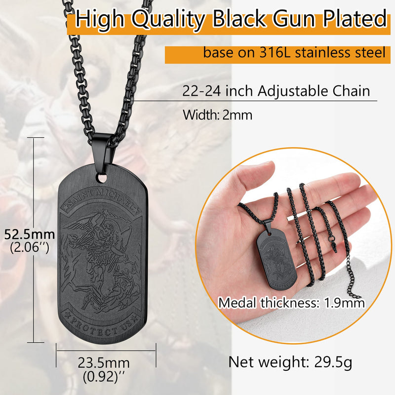 The Archangel Saint Michael Dog Tag Necklace for