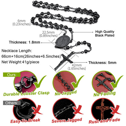 Catholic St. Michael Rosary Bead Necklace