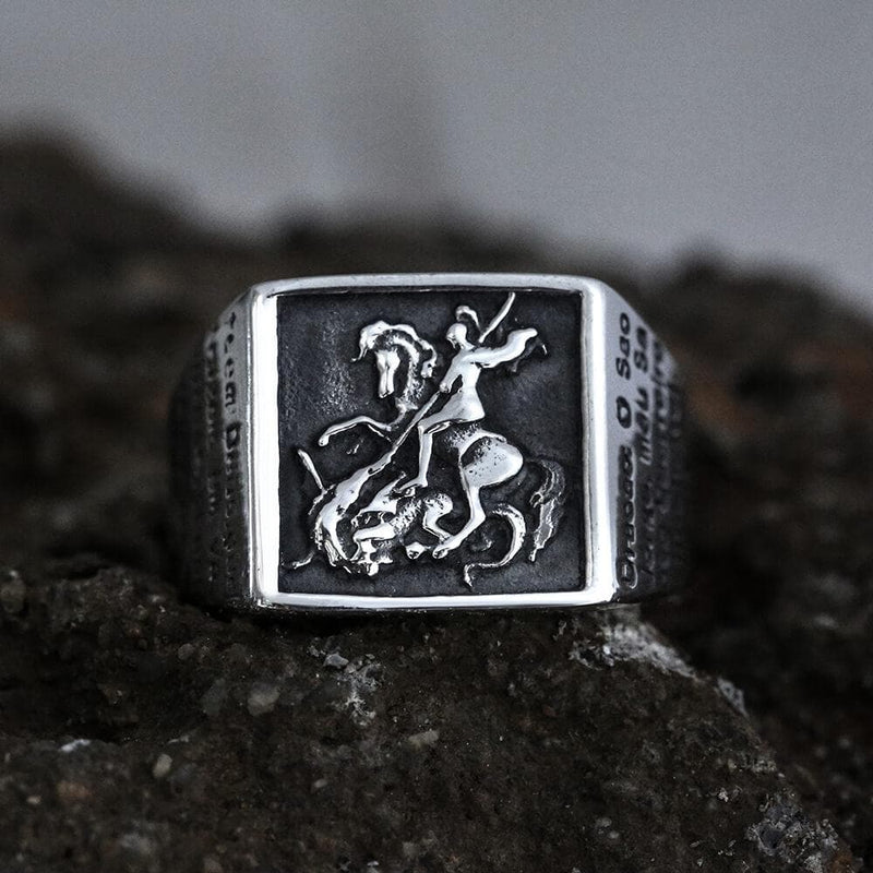 Saint George and the Dragon Stainless Steel Ring