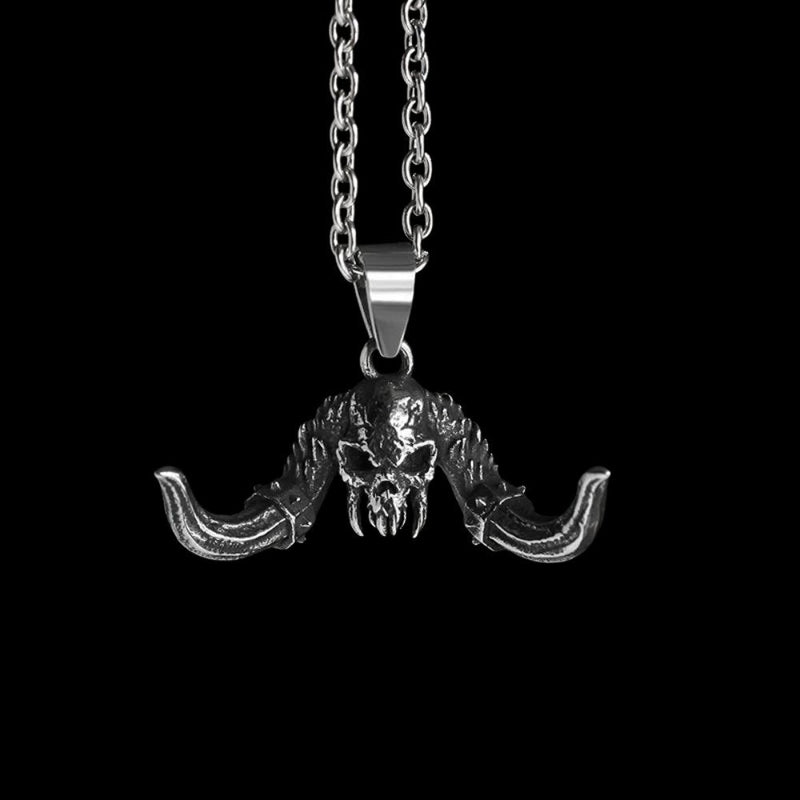 Satanic Horned Skull Pendant