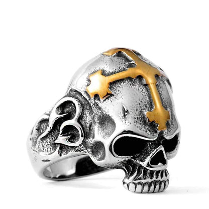 Scary Stainless Steel Rock Style Skull Ring Skeleton Style Jewelry