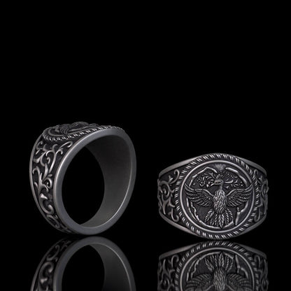 Scrolls Sterling Silver Phoenix Ring