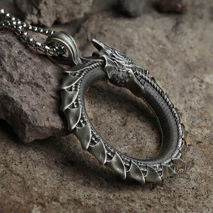 Self-devourer Pure Tin Ouroboros Necklace