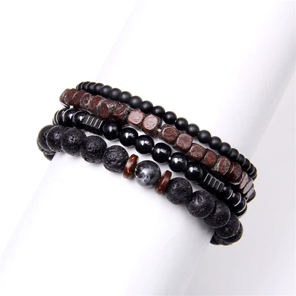 Set Bracelets Natural Stone Beads and Wood / Pulseras Bracelets