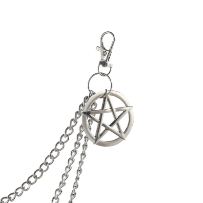 Side Chain for the Pants in Gothic Style / Pentagram Keychains for and