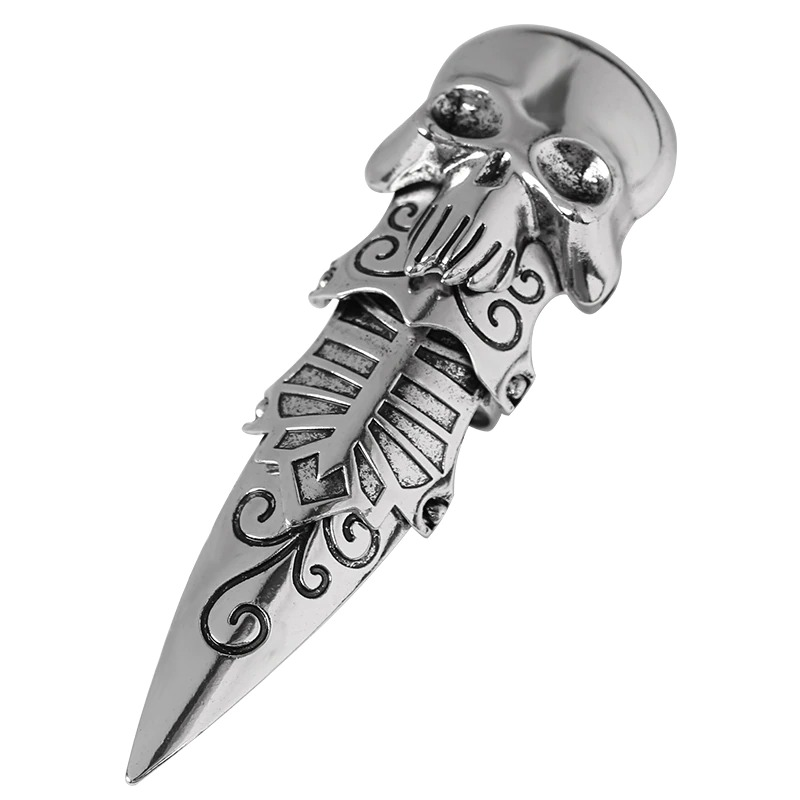 Silver Gothic Ring Claw of Zinc Alloy / Punk Ring With Skull