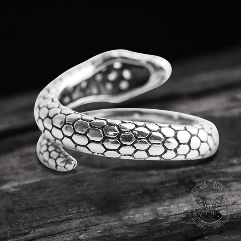 Silver Snake Sterling Silver Cz Ring