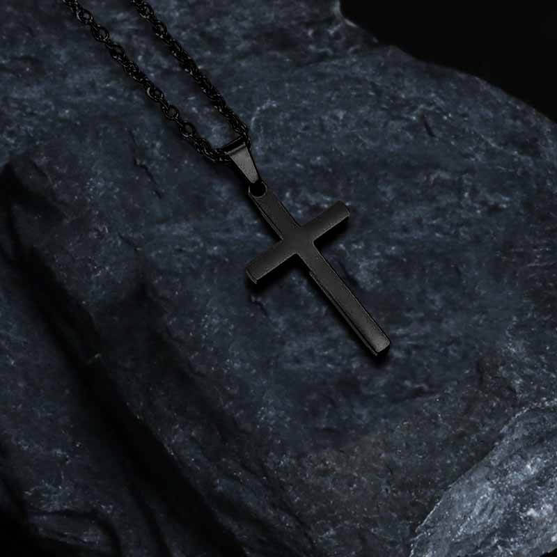 Simple Cross Stainless Steel Pendant