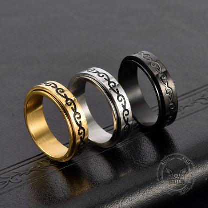 Simple Dragon Pattern Stainless Steel Spinner Ring
