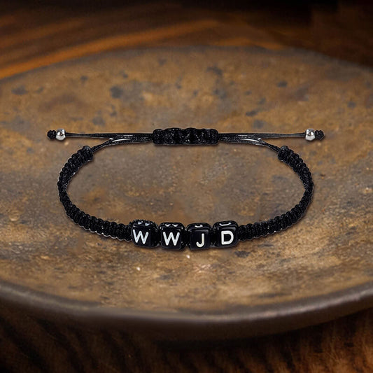 Simple Hand-woven Wwjd Letter Wax Wire Bracelet