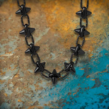 Simple Rhombus Stitching Stainless Steel Necklace