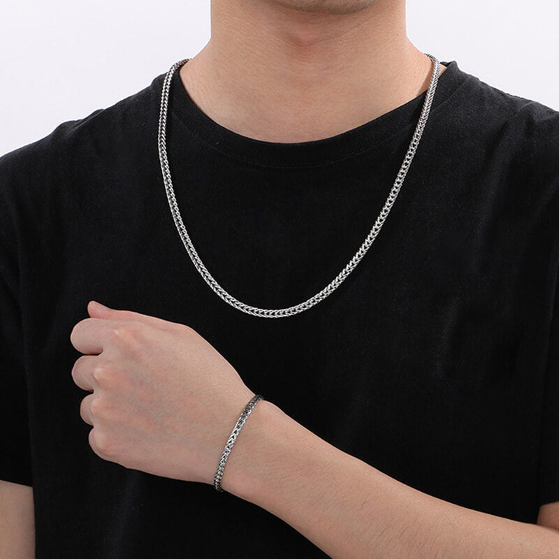 Simple Color Jewelry Buckle Stainless Steel Necklace