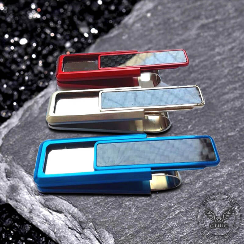 Simple Color Plaid Alloy Money Clip