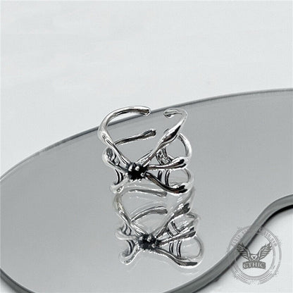 Simple Spider Web Sterling Silver Open Ring