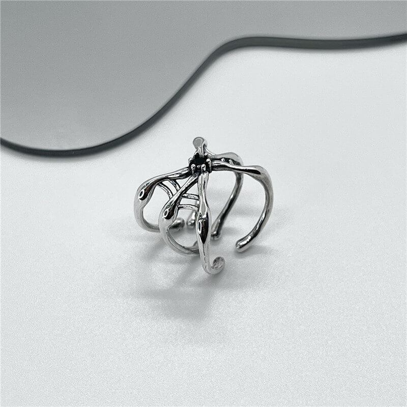 Simple Spider Web Sterling Silver Open Ring