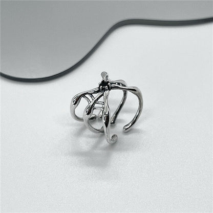 Simple Spider Web Sterling Silver Open Ring