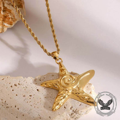 Simple Swirl Starfish Stainless Steel Necklace
