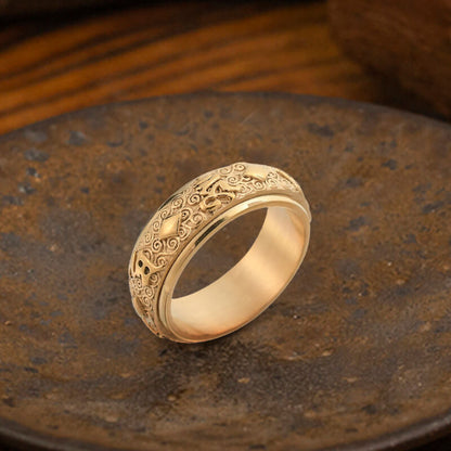 Six-character Mantra Stainless Steel Spinner Ring