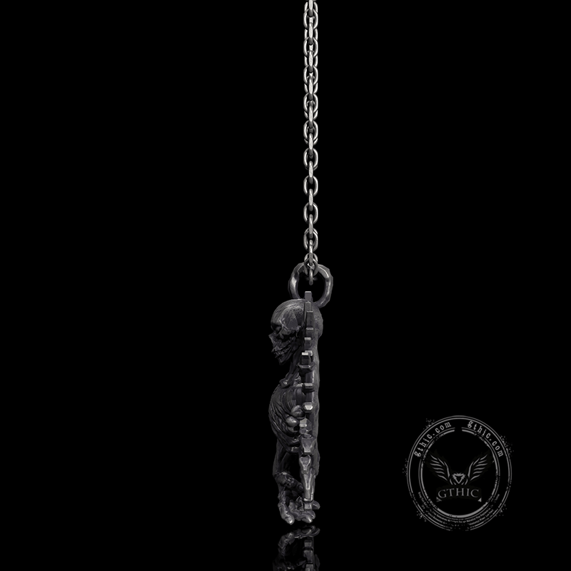 Skeleton Bones Sterling Silver Skull Pendant