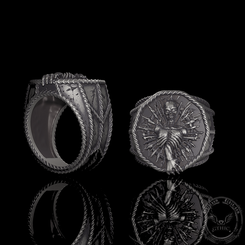 Skeleton Bones Sterling Silver Skull Ring