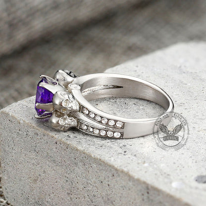 Skeleton Guard Zircon Stainless Steel Skull Ring