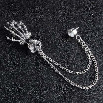 Skeleton Hand Alloy Skull Brooch