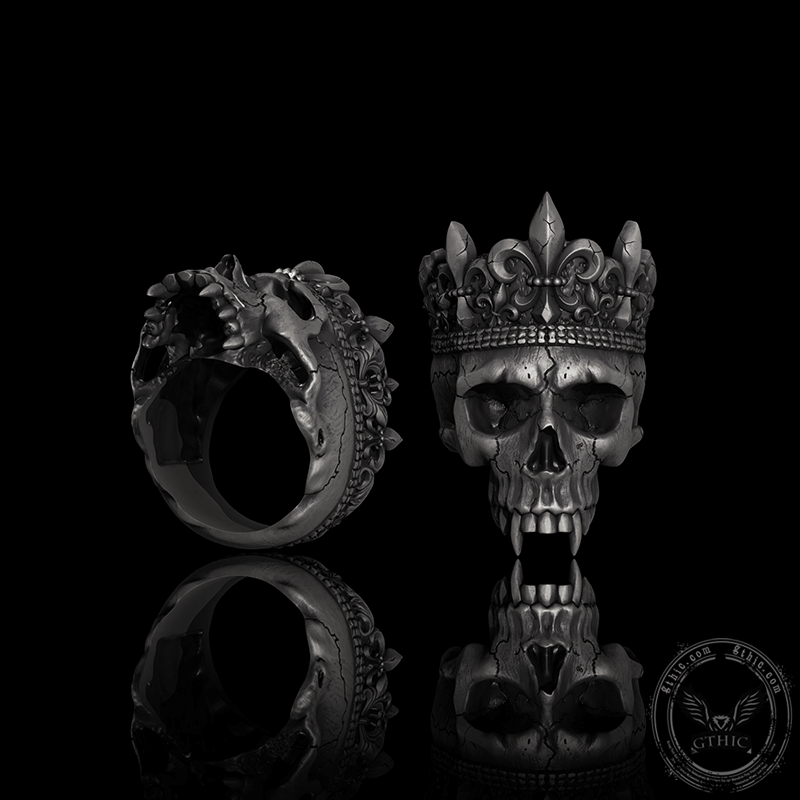 Skeleton King Crown Sterling Silver Skull Ring