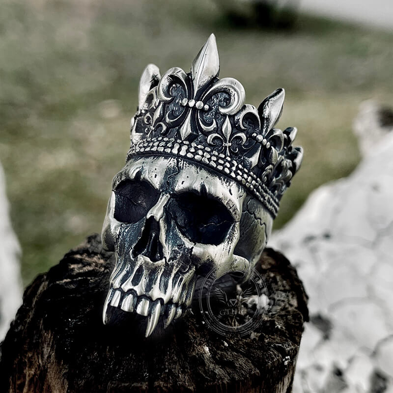 Skeleton King Crown Sterling Silver Skull Ring