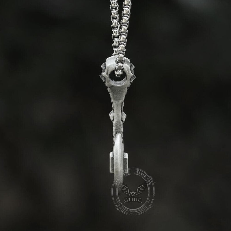 Skeleton Tomahawk Pure Tin Viking Necklace