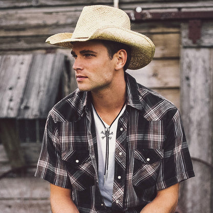 Cowboy Crossbone Skull Bolo Tie for