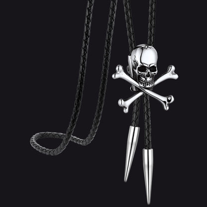Cowboy Crossbone Skull Bolo Tie for