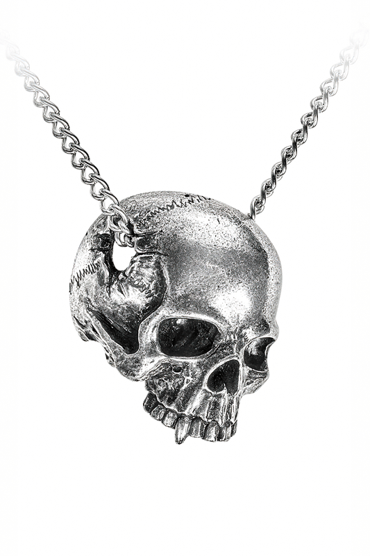 Skull Pendant Necklace With Temporal Perforation and Chain