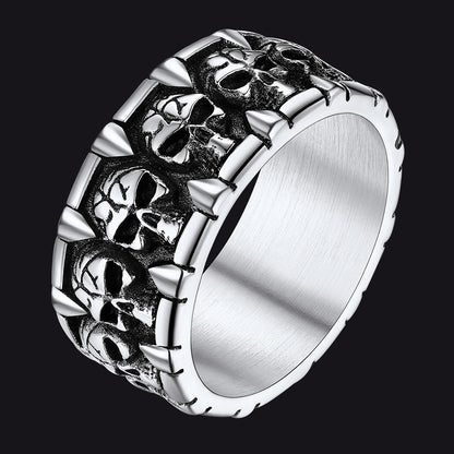 Gothic Skull Hollow Sugar Stainless Steel Ring for