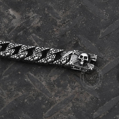 Skull and Cross Stainless Steel Bracelet
