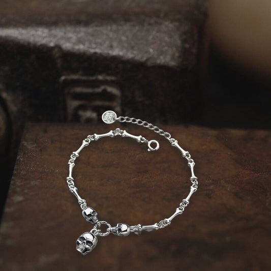 Skull Bones Sterling Silver Bracelet