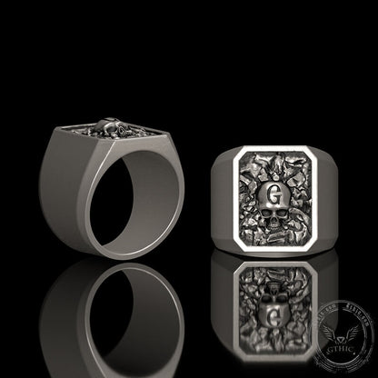 Skull God Sterling Silver Ring