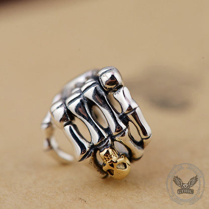 Skull Hand Sterling Silver Goth Earrings