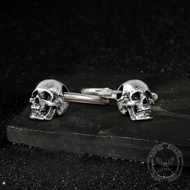 Skull Head Sterling Silver Earring