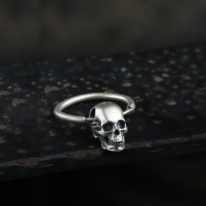Skull Head Sterling Silver Earring