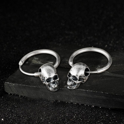 Skull Head Sterling Silver Earring