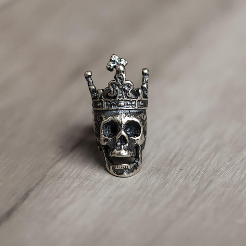 Skull King Crown Sterling Silver Stud Earrings