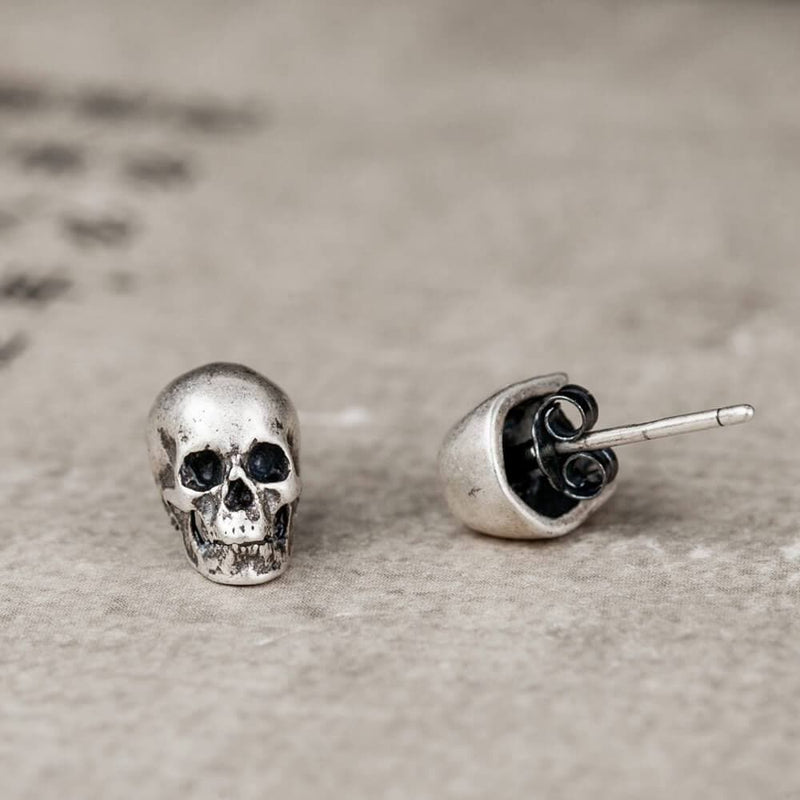 Skull Sterling Silver Stud Earrings