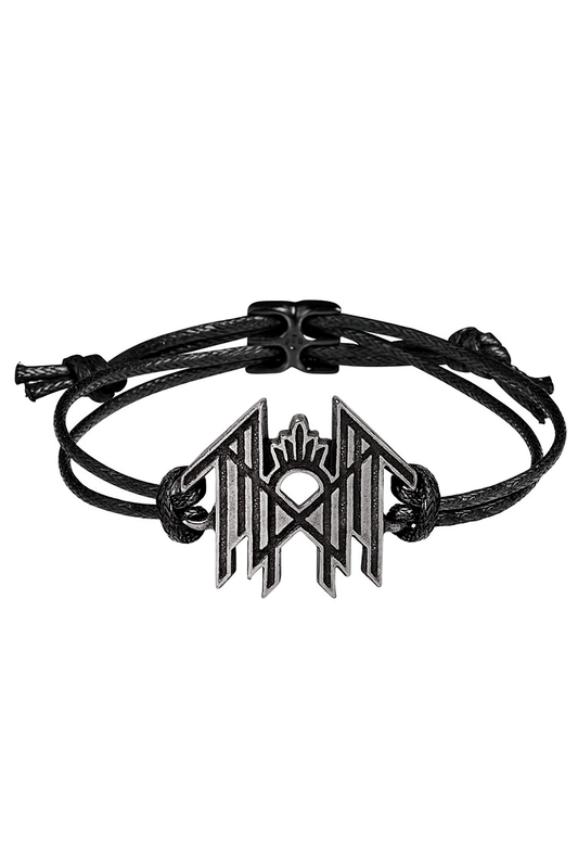 Sleep Token Pewter Logo Black Cord Wrist Bracelet
