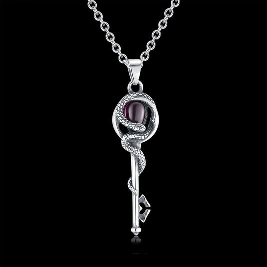 Snake & Gem Key Pendant