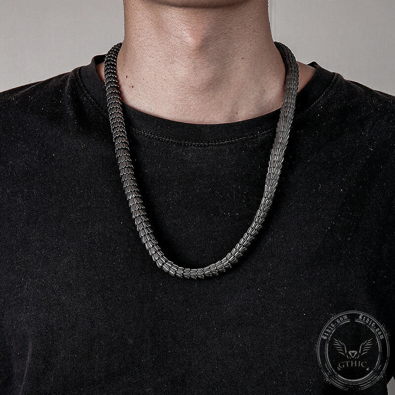 Snake Scale Stainless Steel Necklace
